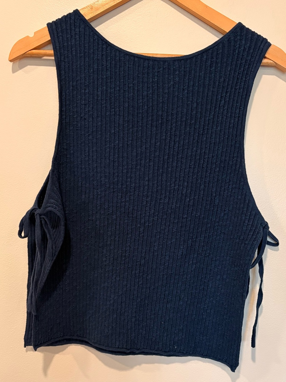 Free People Navy Ribbed Side-Tie Tank